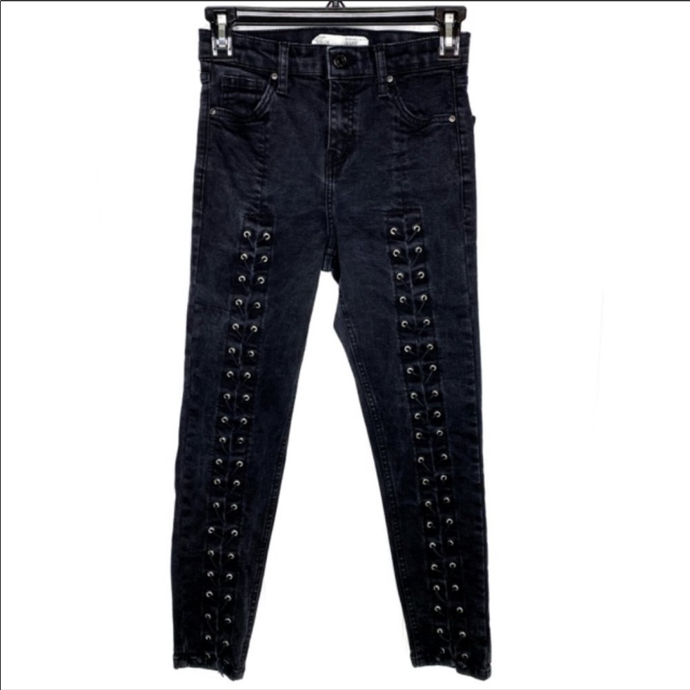 TOPSHOP front lace Jamie jeans black skinny w34